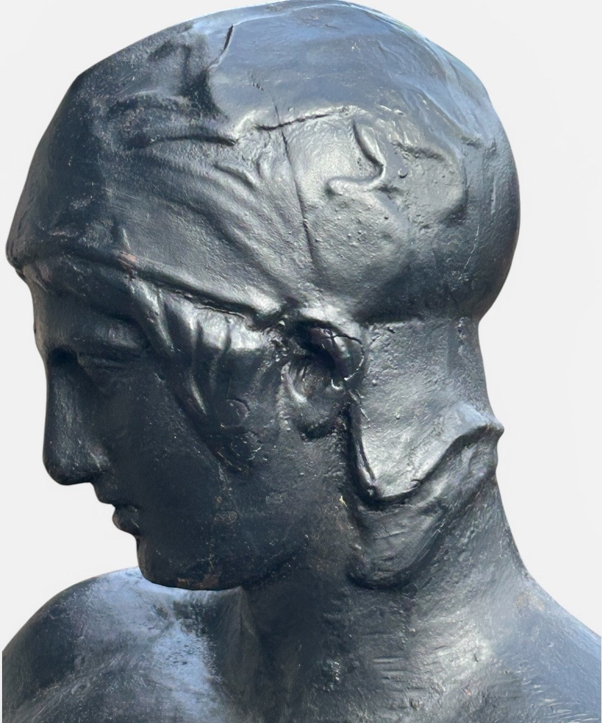 Gladiateur casqué - importante sculpture en fonte d’après l’antique début XXème - Déco jardin -photo-4