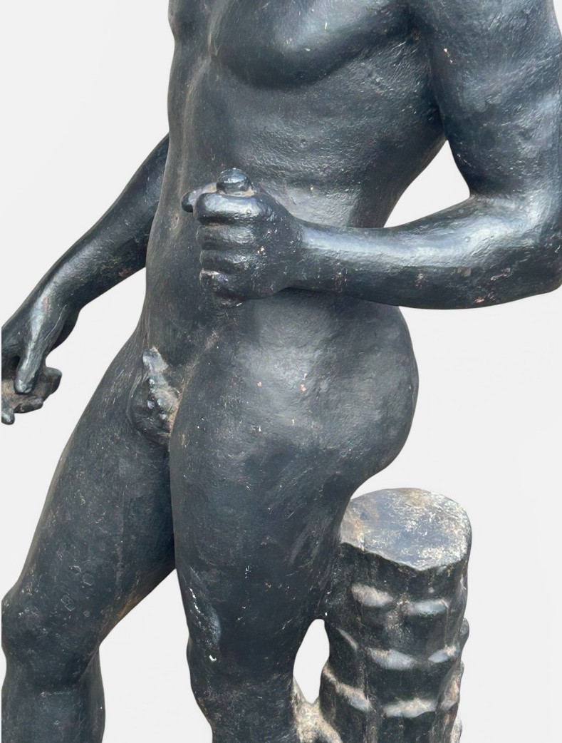 Gladiateur casqué - importante sculpture en fonte d’après l’antique début XXème - Déco jardin -photo-5