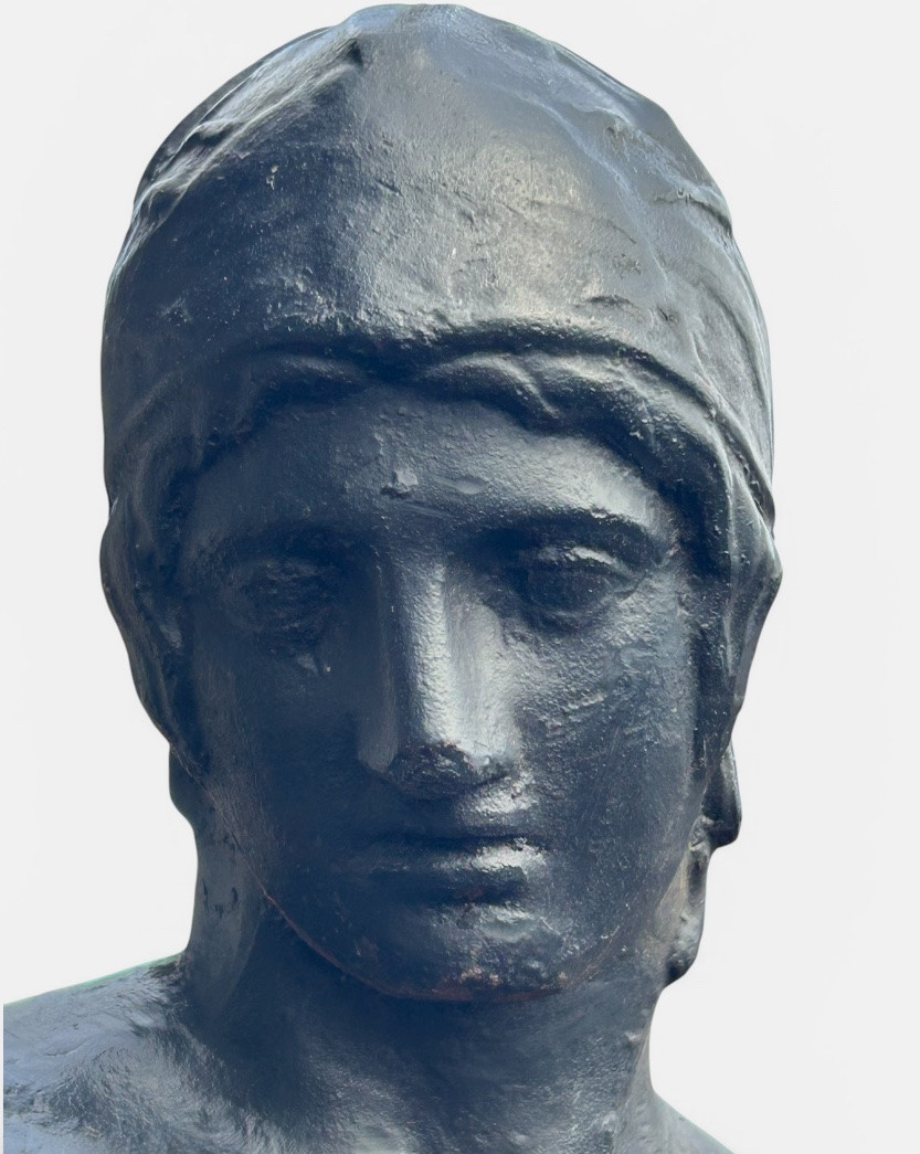 Gladiateur casqué - importante sculpture en fonte d’après l’antique début XXème - Déco jardin -photo-6