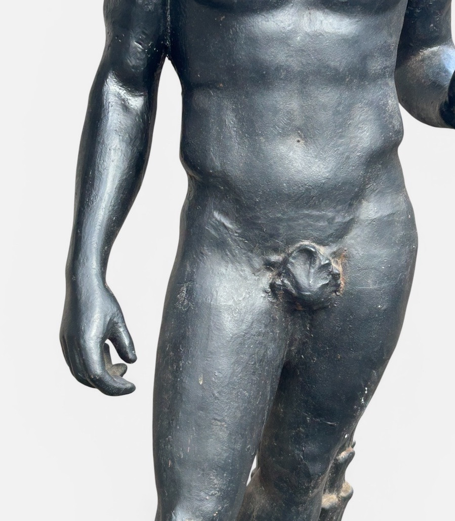 Gladiateur casqué - importante sculpture en fonte d’après l’antique début XXème - Déco jardin -photo-7
