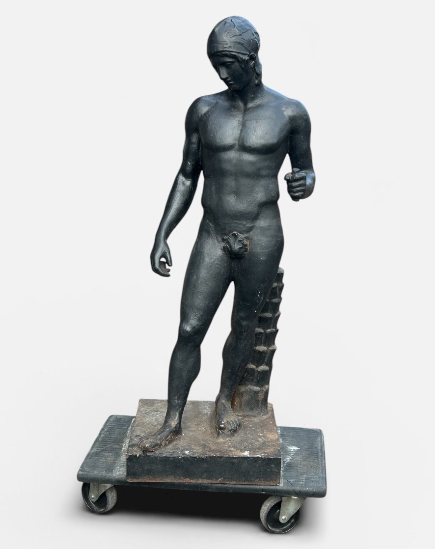 Gladiateur casqué - importante sculpture en fonte d’après l’antique début XXème - Déco jardin -photo-8