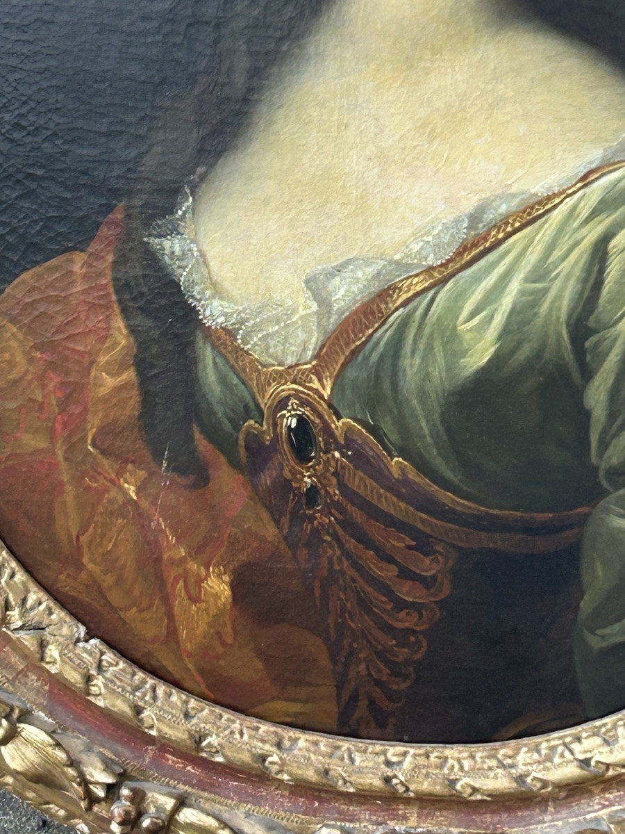 Oval Portrait Of A Woman, Late 17th Or Early 18th Century French School Oil On Canvas-photo-3