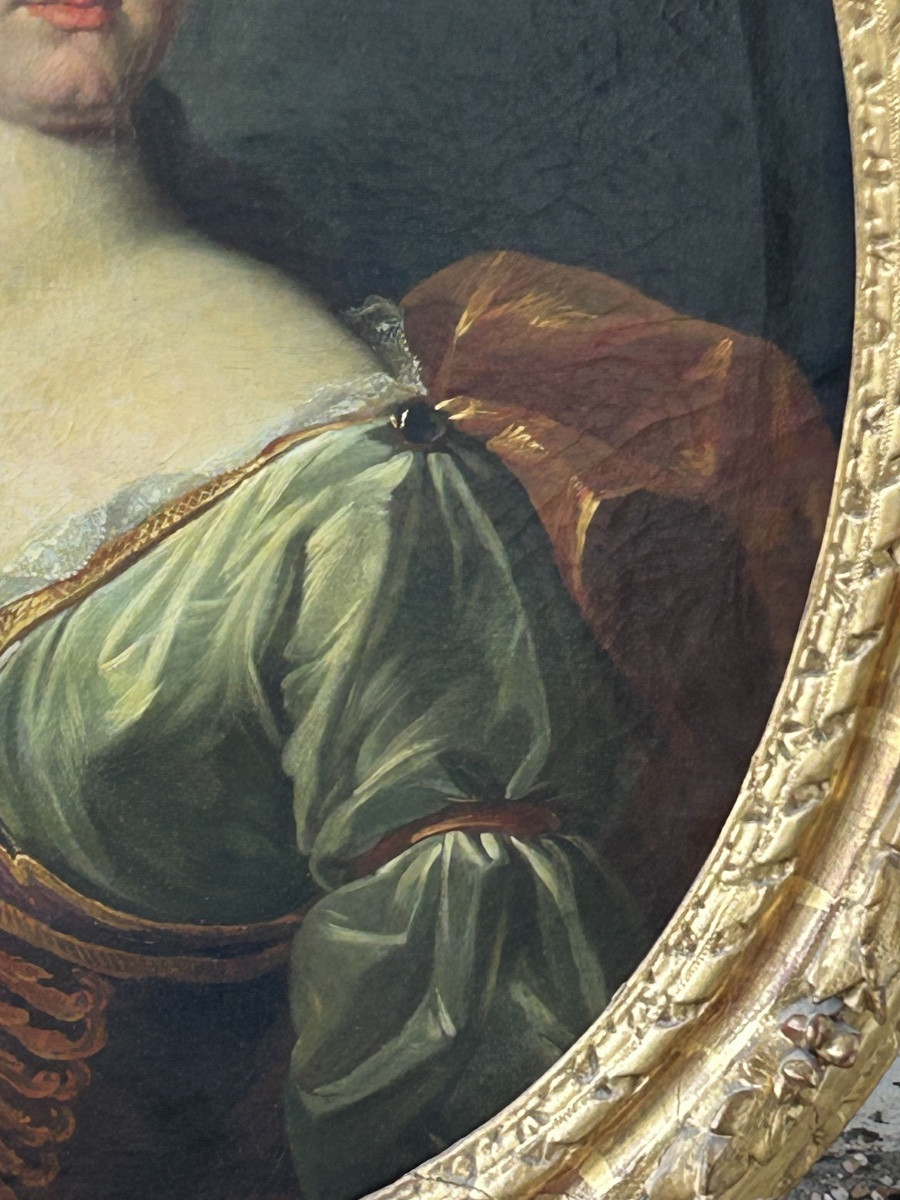 Oval Portrait Of A Woman, Late 17th Or Early 18th Century French School Oil On Canvas-photo-4