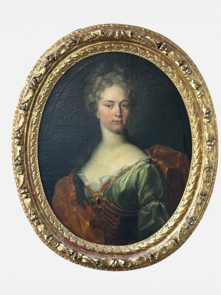 Oval Portrait Of A Woman, Late 17th Or Early 18th Century French School Oil On Canvas-photo-5