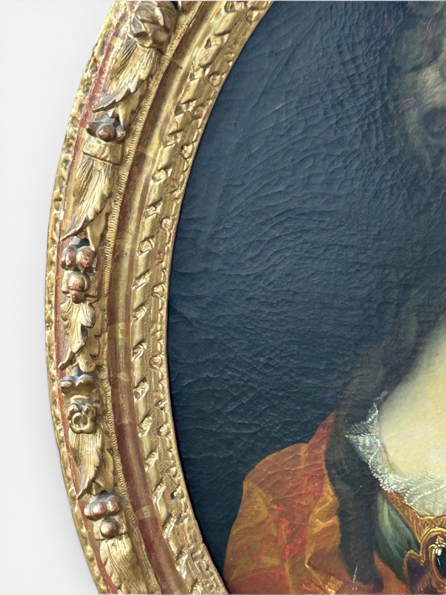 Oval Portrait Of A Woman, Late 17th Or Early 18th Century French School Oil On Canvas-photo-6