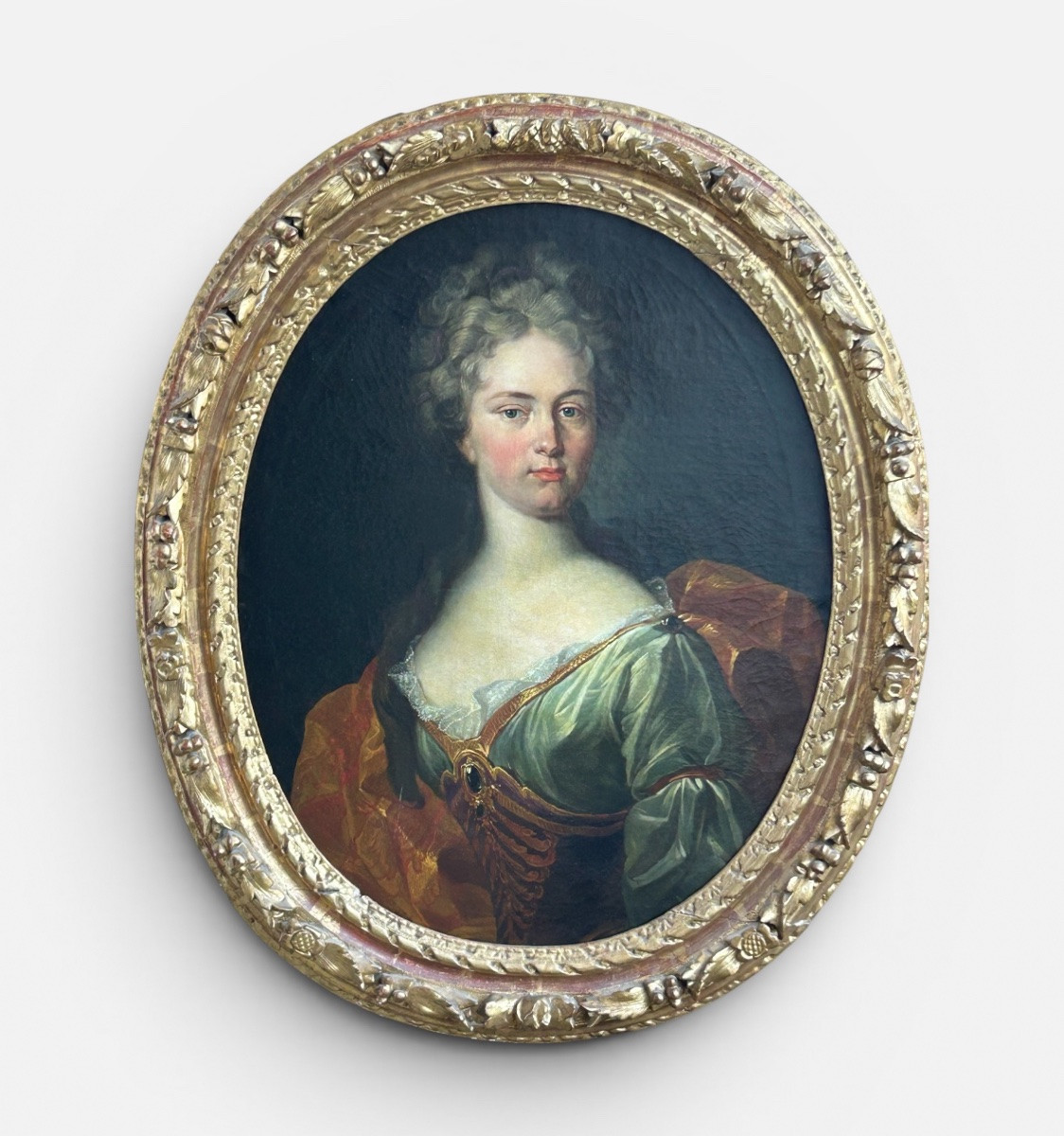 Oval Portrait Of A Woman, Late 17th Or Early 18th Century French School Oil On Canvas-photo-7