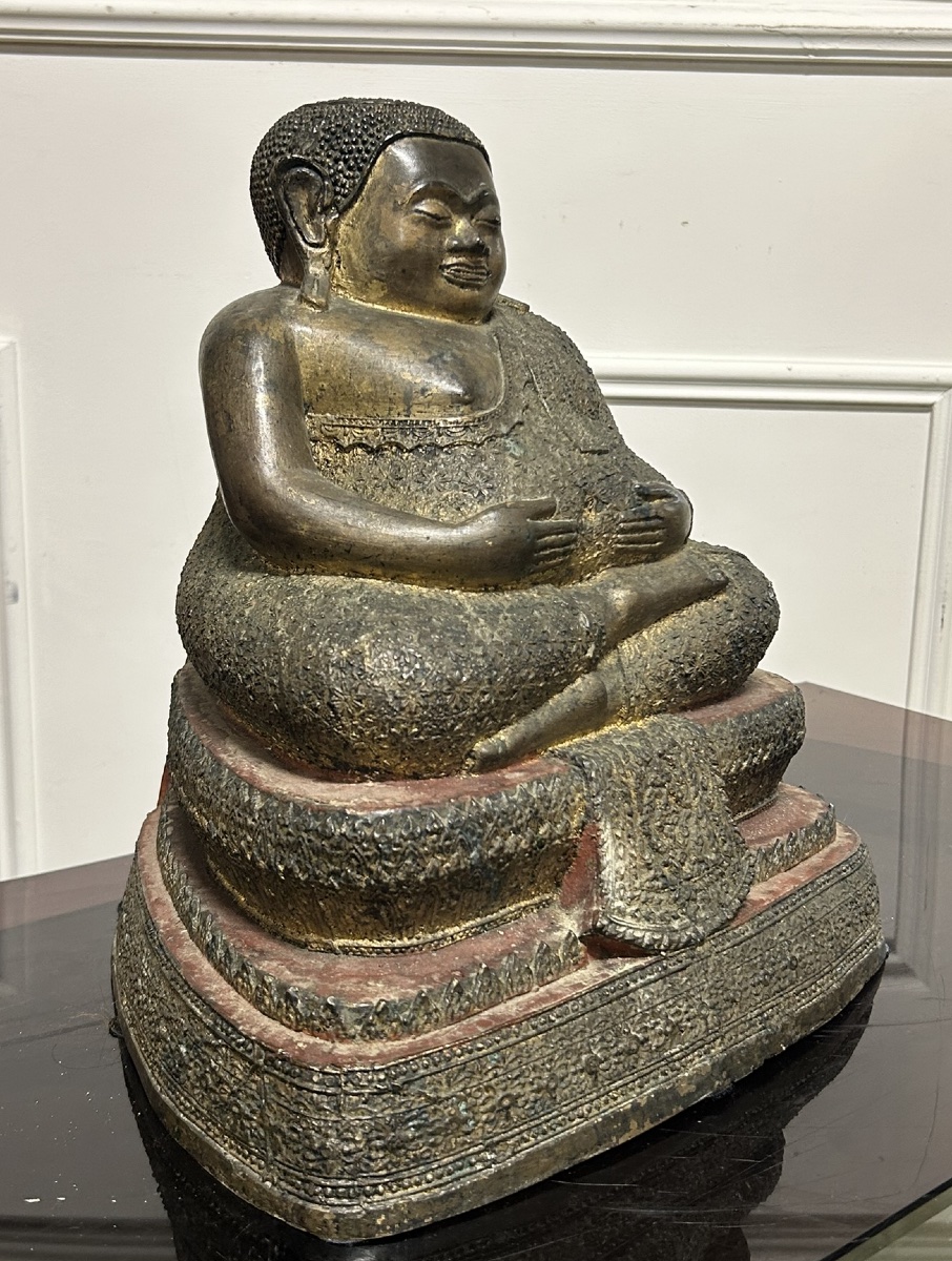 Bouddha en bronze Doré Thaïlandais de Phra Sangkachai royaume de Rattanakosin fin XIXéme -photo-4