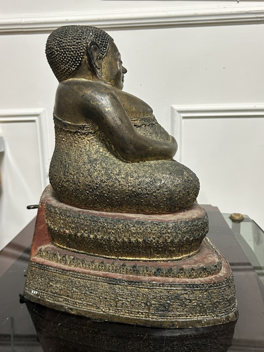 Bouddha en bronze Doré Thaïlandais de Phra Sangkachai royaume de Rattanakosin fin XIXéme -photo-1