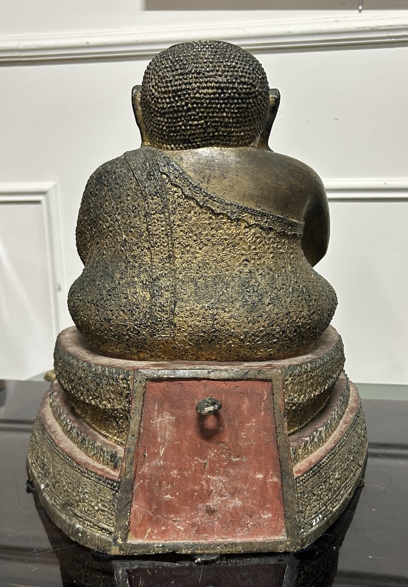 Bouddha en bronze Doré Thaïlandais de Phra Sangkachai royaume de Rattanakosin fin XIXéme -photo-2