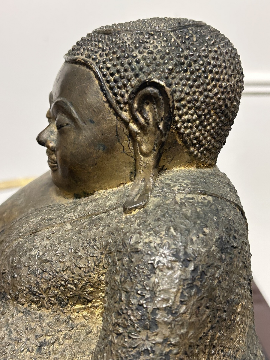Bouddha en bronze Doré Thaïlandais de Phra Sangkachai royaume de Rattanakosin fin XIXéme -photo-4