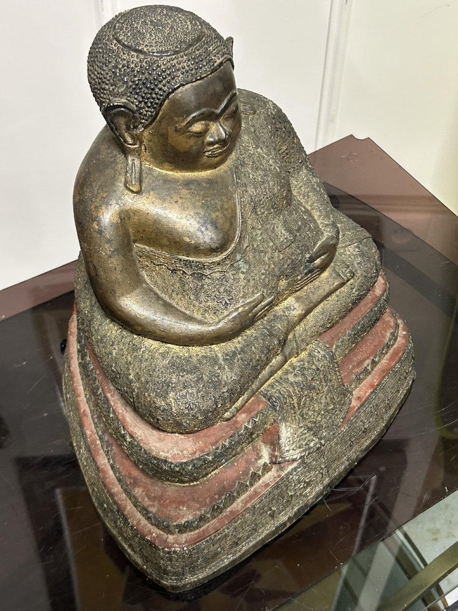 Bouddha en bronze Doré Thaïlandais de Phra Sangkachai royaume de Rattanakosin fin XIXéme -photo-7