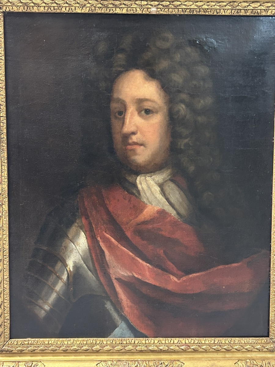 Portrait en cuirasse de John Churchill, Duc de Marlborough (1650-1722) huile / toile XVIIIème -photo-3
