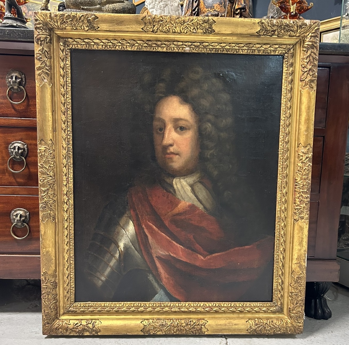 Portrait en cuirasse de John Churchill, Duc de Marlborough (1650-1722) huile / toile XVIIIème -photo-4