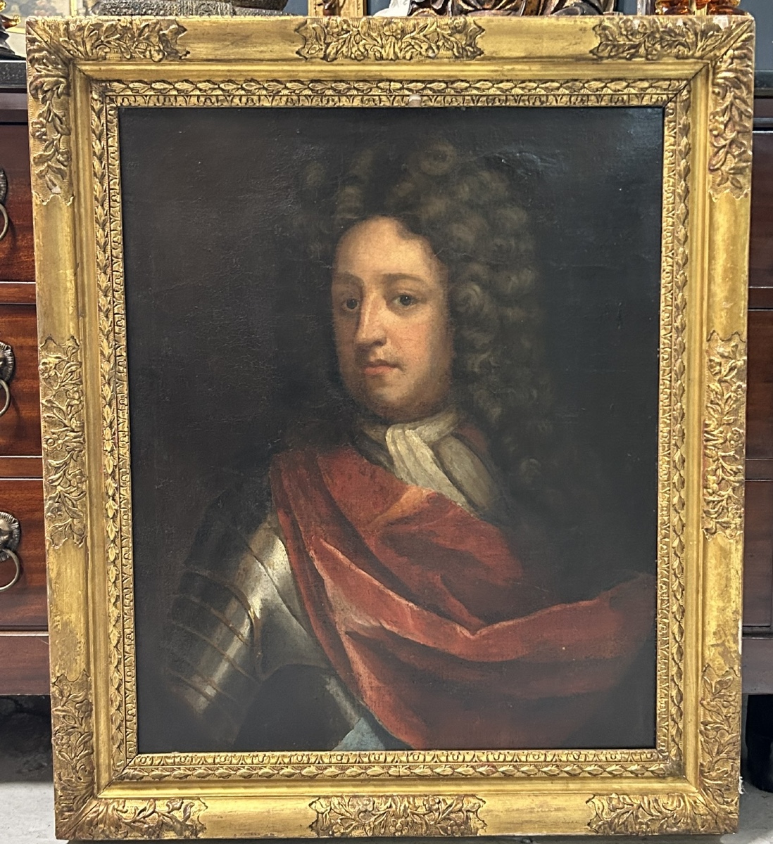 Portrait en cuirasse de John Churchill, Duc de Marlborough (1650-1722) huile / toile XVIIIème 