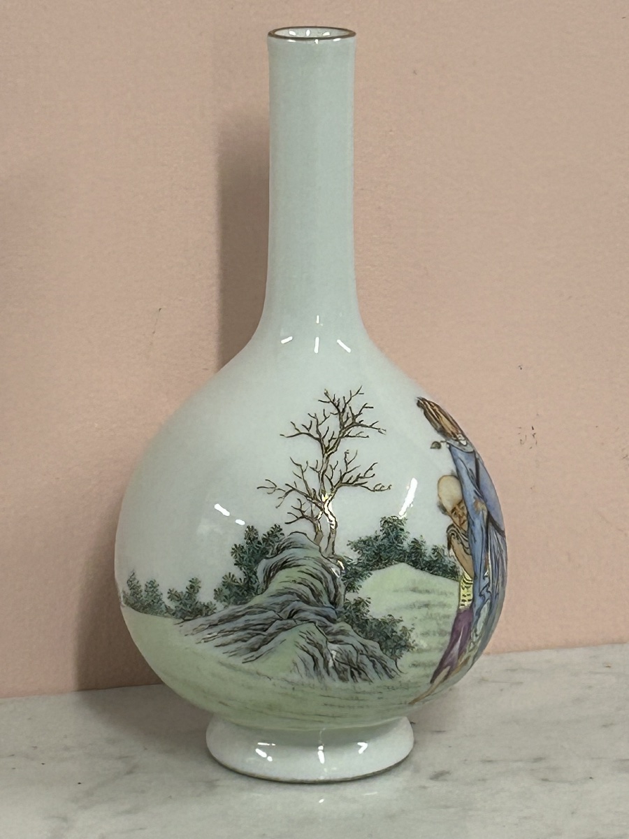 Vase bouteille - Chine période République (1912-1945) porcelaine de Chine - Chinese porcelain -photo-2