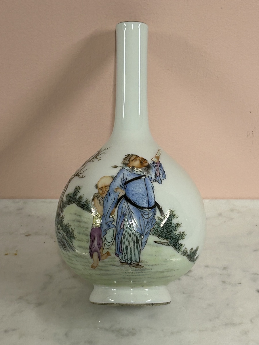 Vase bouteille - Chine période République (1912-1945) porcelaine de Chine - Chinese porcelain -photo-3