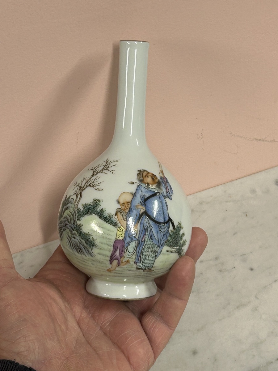 Vase bouteille - Chine période République (1912-1945) porcelaine de Chine - Chinese porcelain -photo-7