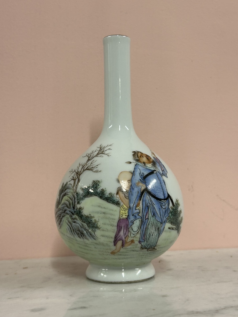 Vase bouteille - Chine période République (1912-1945) porcelaine de Chine - Chinese porcelain -photo-8