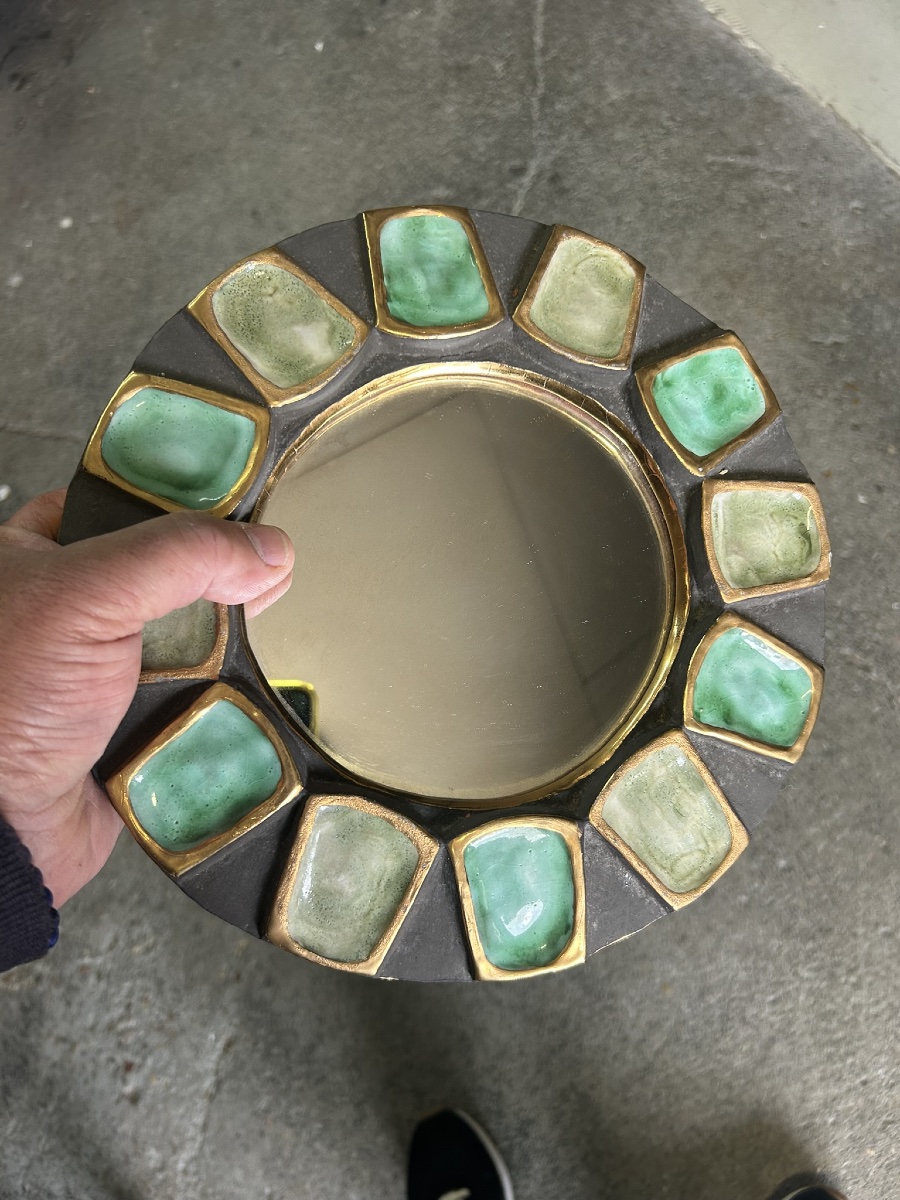 MITHÉ ESPELT - miroir mural en céramique vers 1950 -photo-6