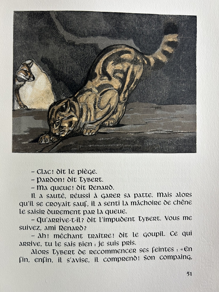 Paul Jouve- Maurice Genevoix - Le roman de Renard en deux volumes éditions Vialetay vers 1958 -photo-4