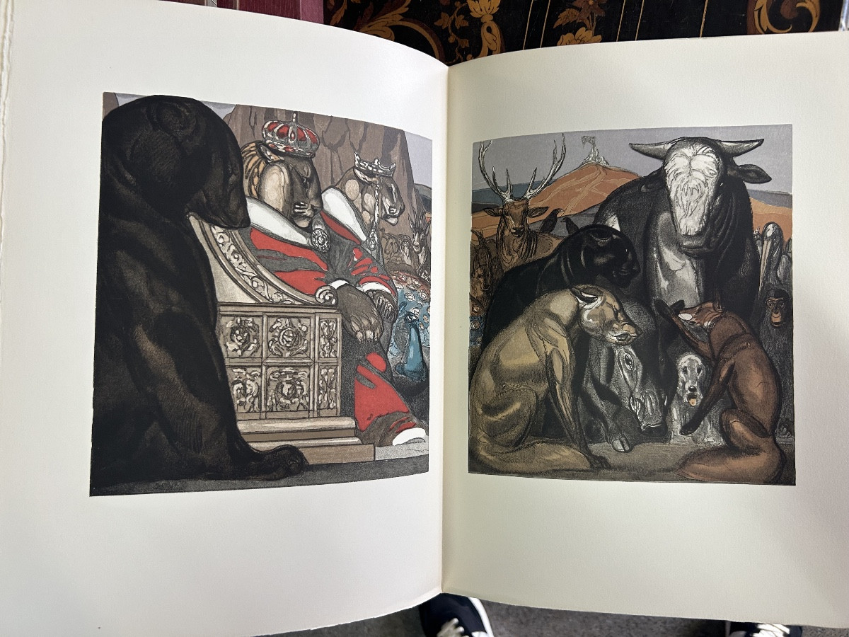 Paul Jouve- Maurice Genevoix - Le roman de Renard en deux volumes éditions Vialetay vers 1958 -photo-2