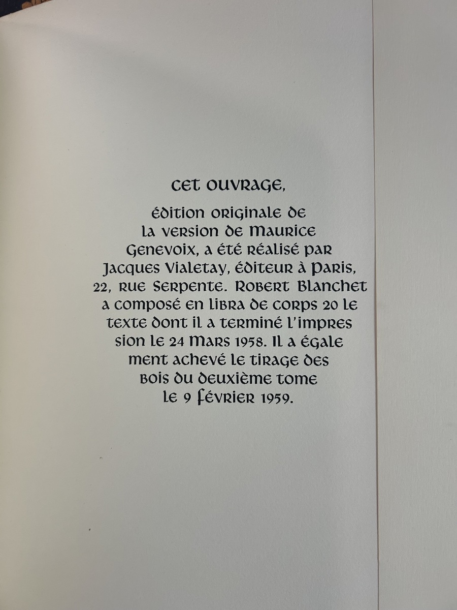 Paul Jouve- Maurice Genevoix - Le roman de Renard en deux volumes éditions Vialetay vers 1958 -photo-1
