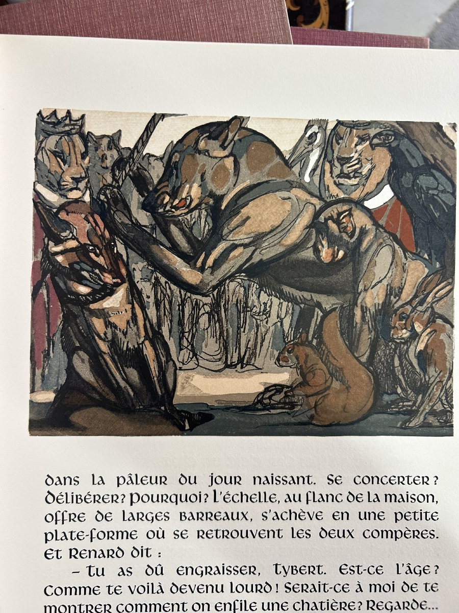 Paul Jouve- Maurice Genevoix - Le roman de Renard en deux volumes éditions Vialetay vers 1958 -photo-4