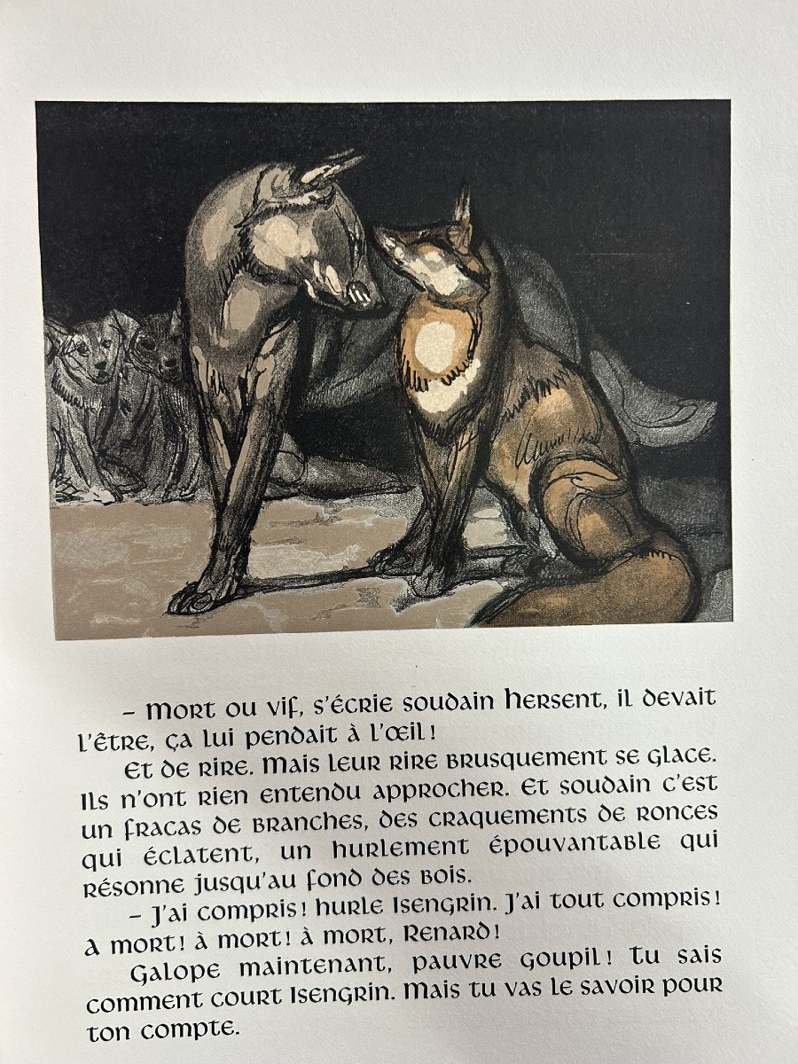 Paul Jouve- Maurice Genevoix - Le roman de Renard en deux volumes éditions Vialetay vers 1958 -photo-8