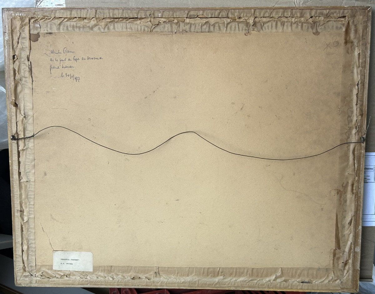 Vue d’un lac suisse ancien dessin et aquarelle époque fin XVIIIème ou début XIXéme H 53 x 67 cm-photo-8