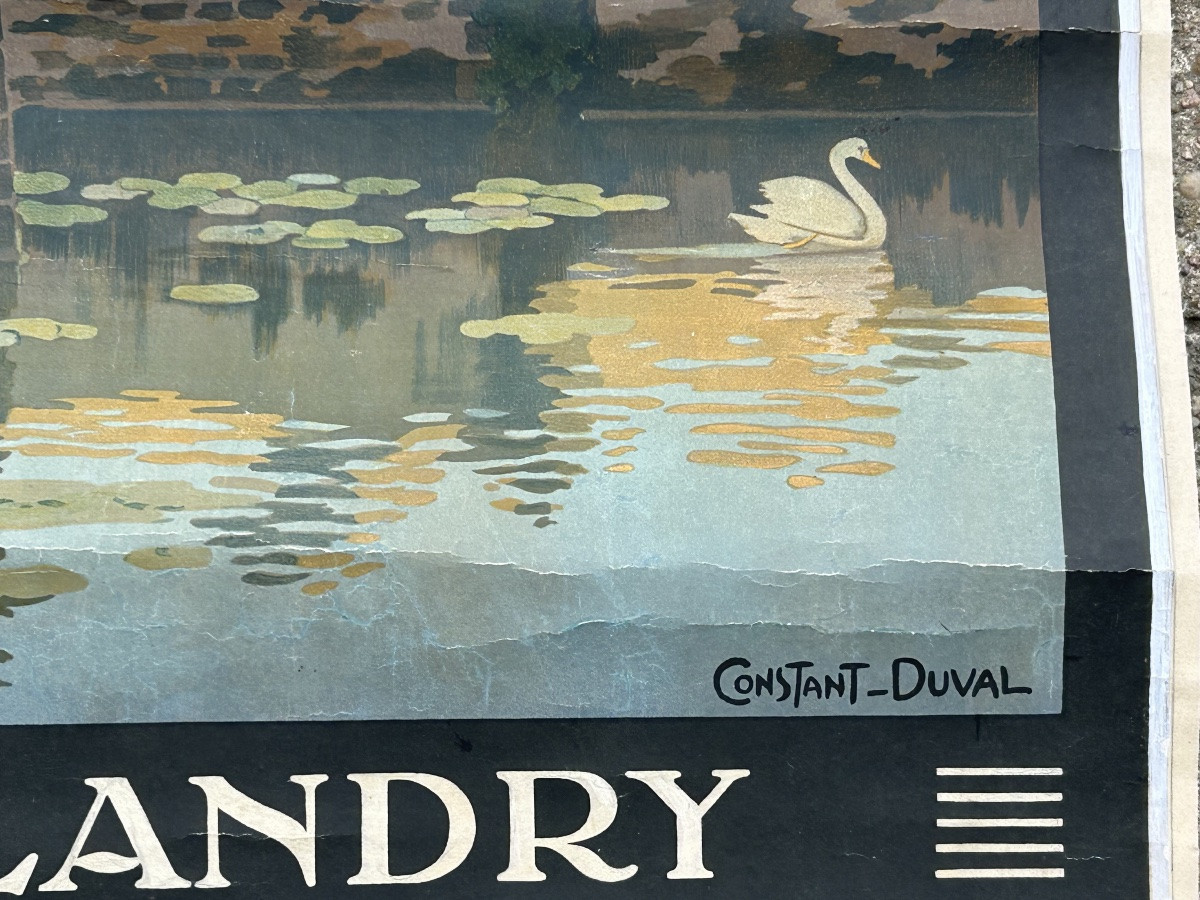 Ancienne affiche de voyage de Constant Duval circa 1920 Chemin de fer d’Orleans Villandry -photo-3