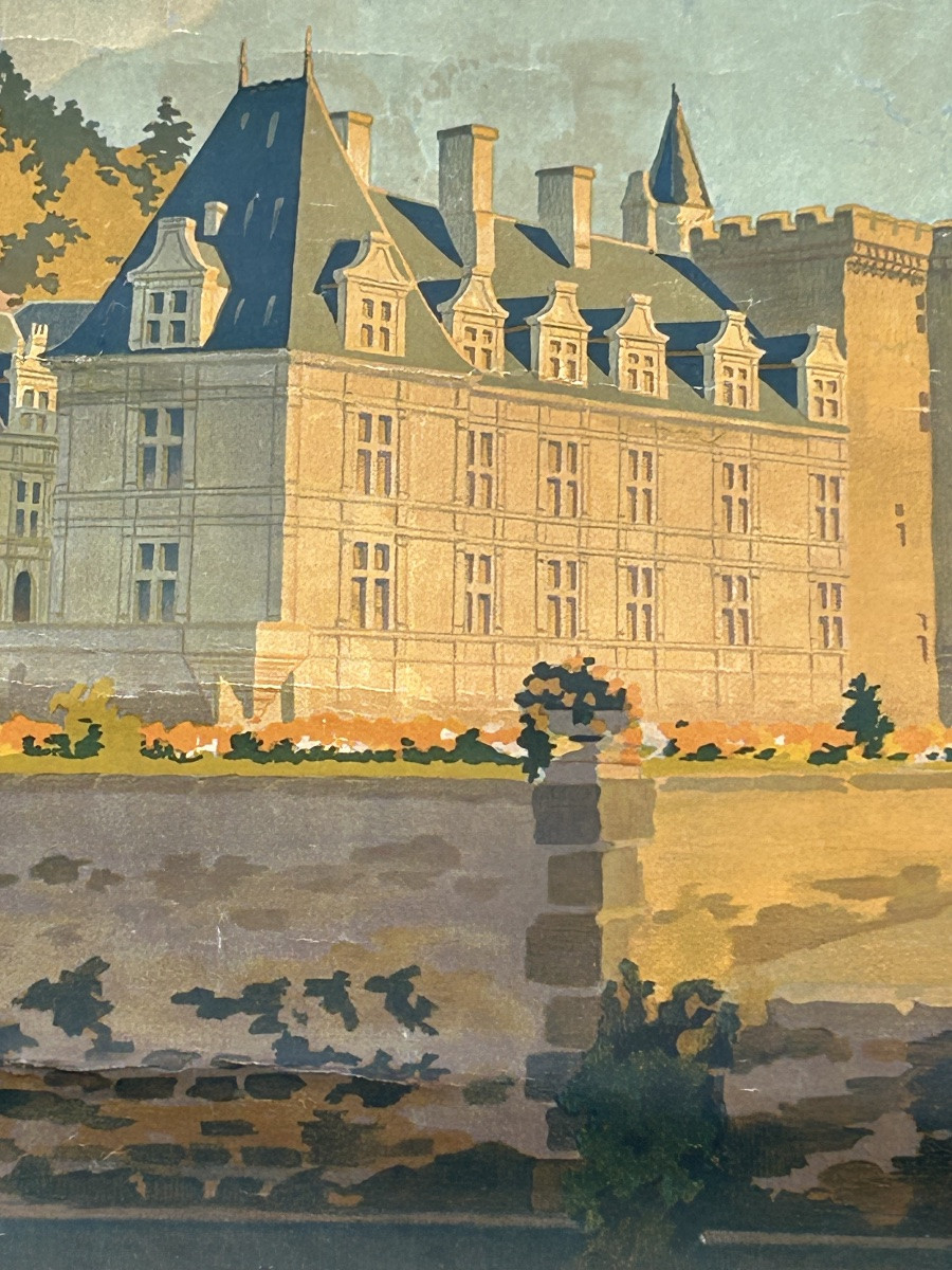 Ancienne affiche de voyage de Constant Duval circa 1920 Chemin de fer d’Orleans Villandry -photo-5