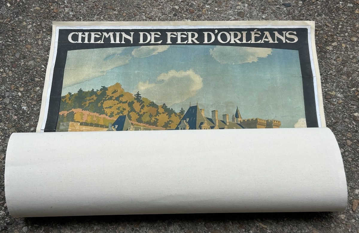 Ancienne affiche de voyage de Constant Duval circa 1920 Chemin de fer d’Orleans Villandry -photo-7