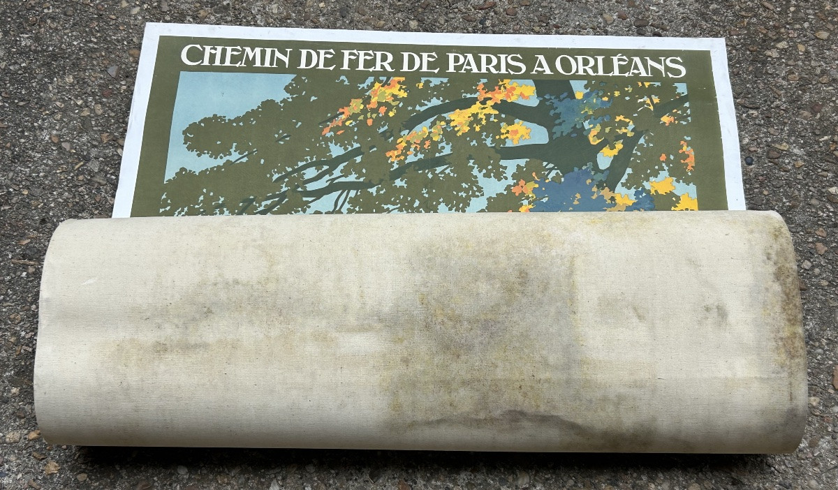 Ancienne affiche de voyage de Constant Duval circa 1920 Chemin de fer d’Orleans CHEVERNY -photo-8