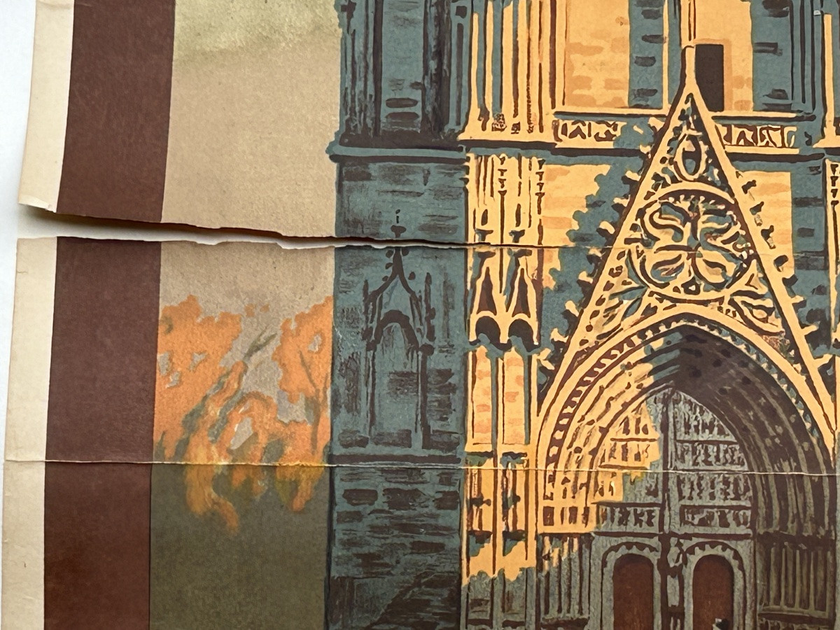 Ancienne affiche de voyage de Constant Duval  Chemin de fer d’Orleans Cathédrale de Bourges  -photo-5