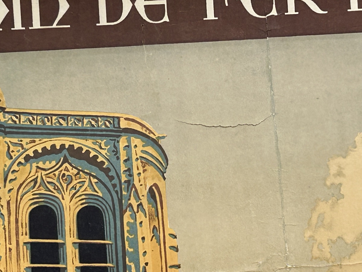 Ancienne affiche de voyage de Constant Duval  Chemin de fer d’Orleans Cathédrale de Bourges  -photo-7