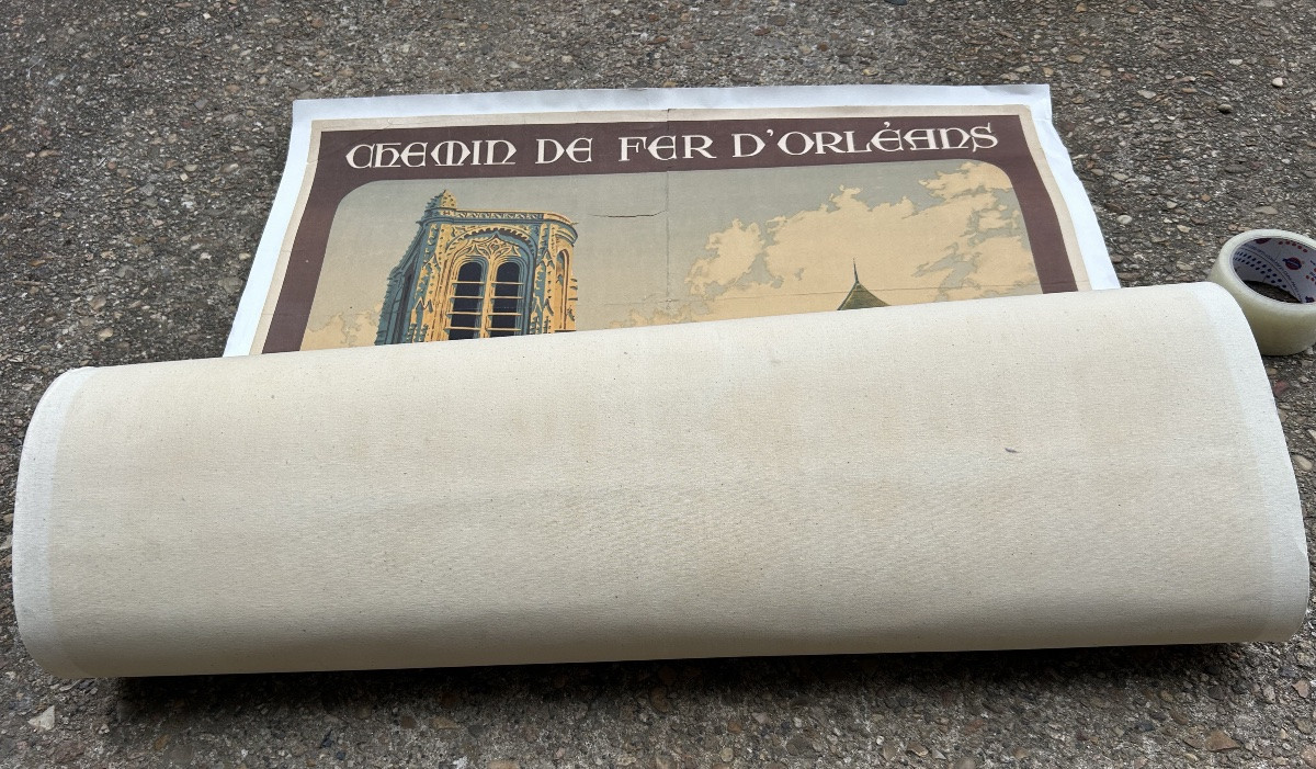 Ancienne affiche de voyage de Constant Duval  Chemin de fer d’Orleans Cathédrale de Bourges  -photo-8