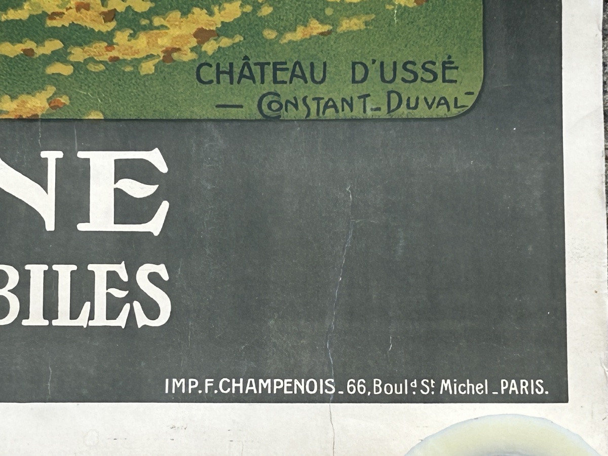 Ancienne affiche de voyage de Constant Duval circa 1920 Chemin de fer d’Orleans Château d’Ussé-photo-1