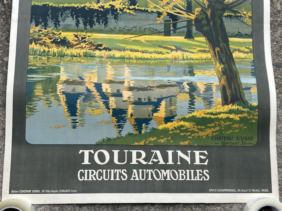 Ancienne affiche de voyage de Constant Duval circa 1920 Chemin de fer d’Orleans Château d’Ussé-photo-4