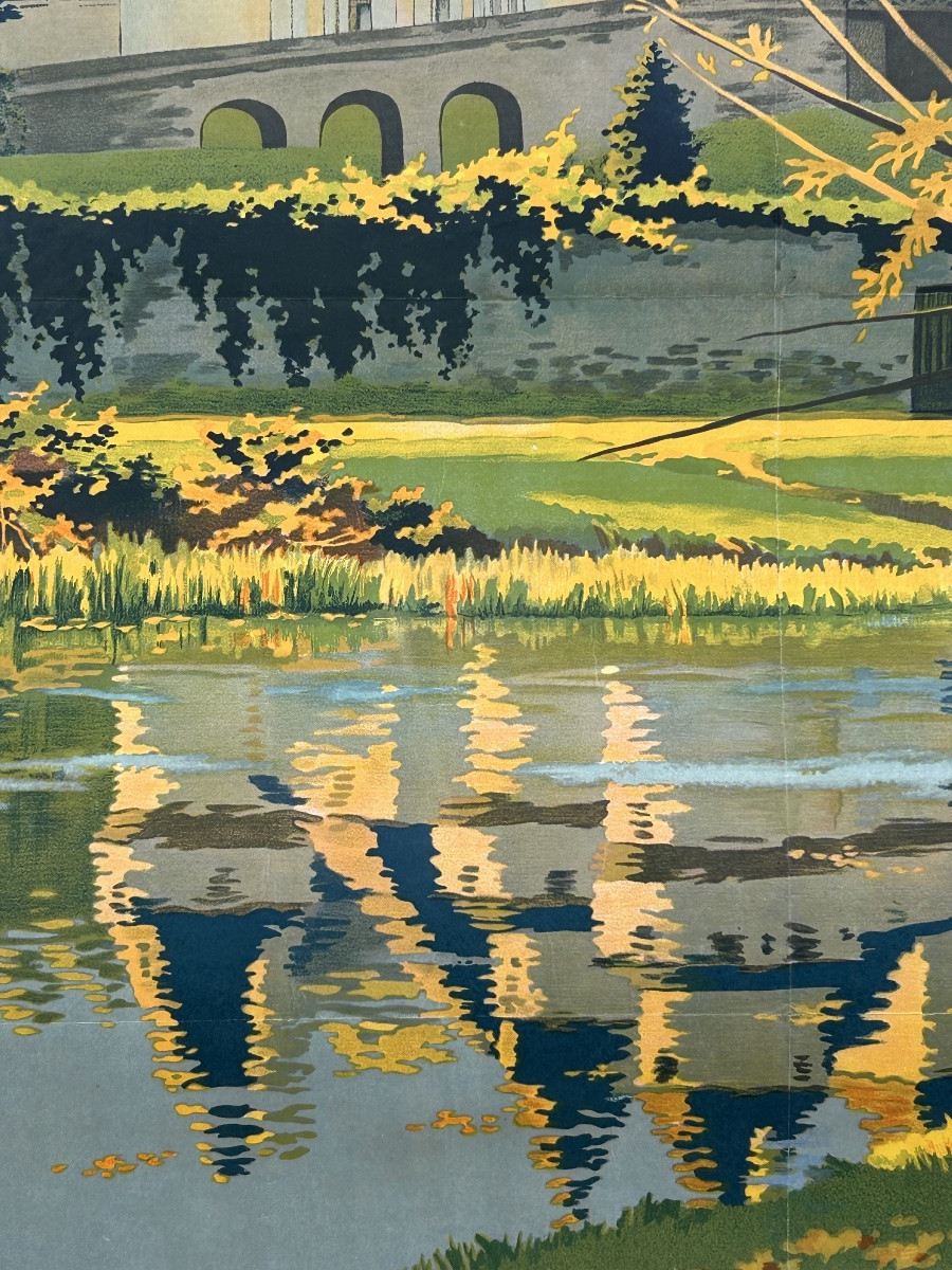 Ancienne affiche de voyage de Constant Duval circa 1920 Chemin de fer d’Orleans Château d’Ussé-photo-6