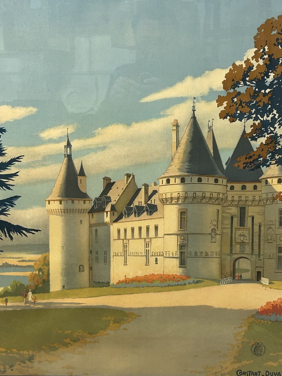 Ancienne affiche de voyage de Constant Duval Chemin de fer de Paris Orleans Chaumont circuit -photo-3