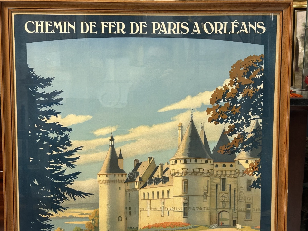 Ancienne affiche de voyage de Constant Duval Chemin de fer de Paris Orleans Chaumont circuit -photo-4
