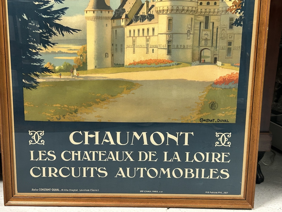 Ancienne affiche de voyage de Constant Duval Chemin de fer de Paris Orleans Chaumont circuit -photo-1
