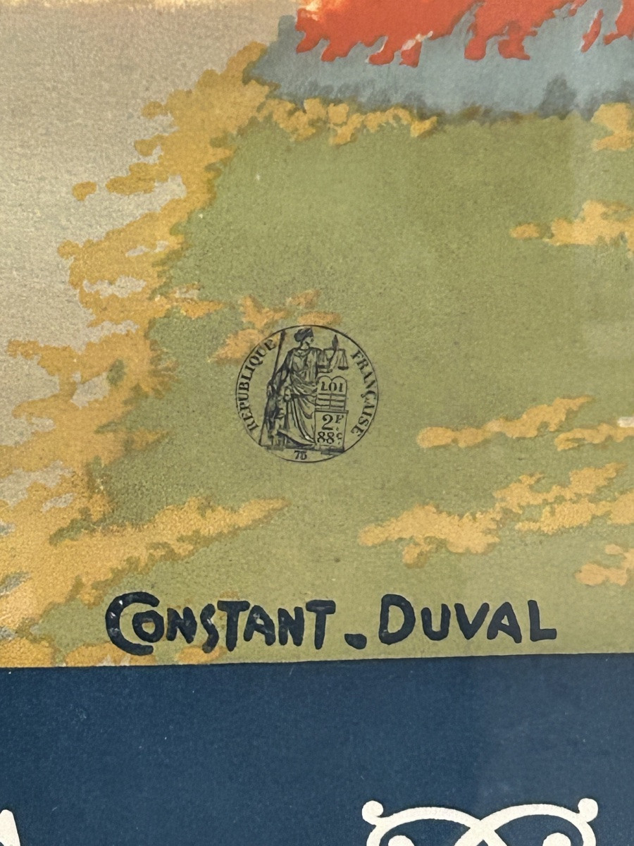 Ancienne affiche de voyage de Constant Duval Chemin de fer de Paris Orleans Chaumont circuit -photo-3