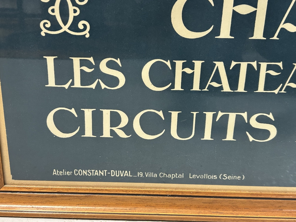 Ancienne affiche de voyage de Constant Duval Chemin de fer de Paris Orleans Chaumont circuit -photo-4