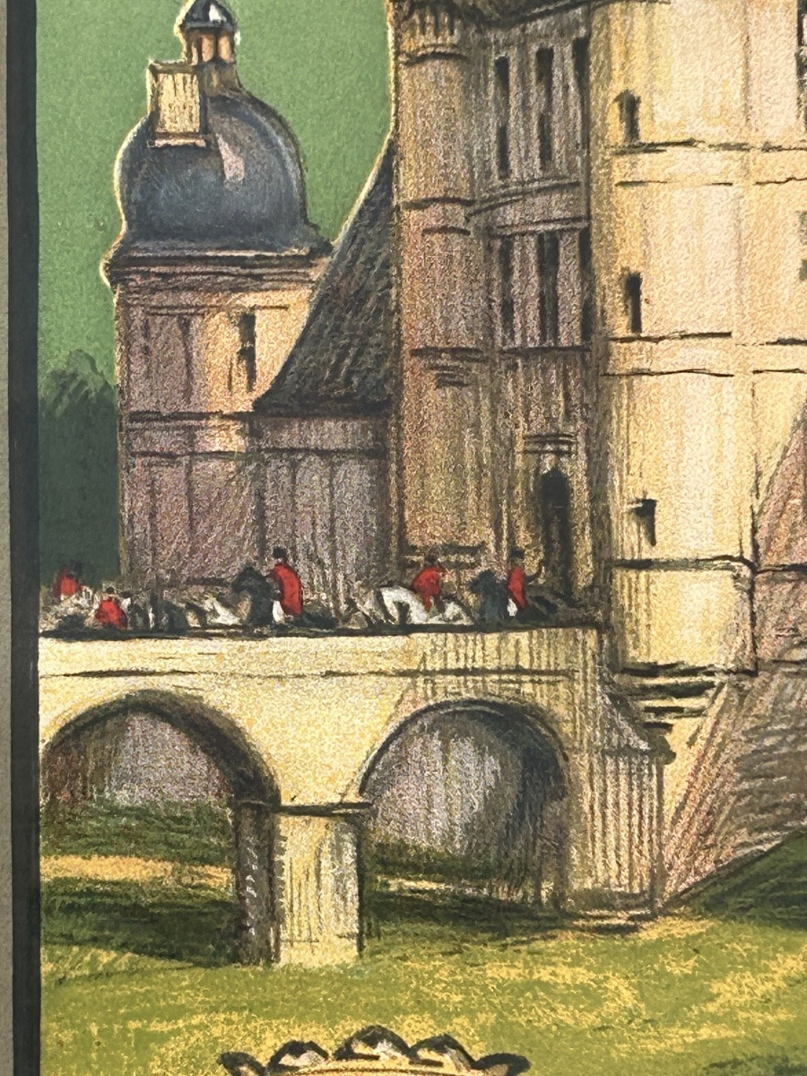 Affiche ancienne originale Château de la Loire chemin de fer Paris Orleans VALENÇAY - ALO -photo-2