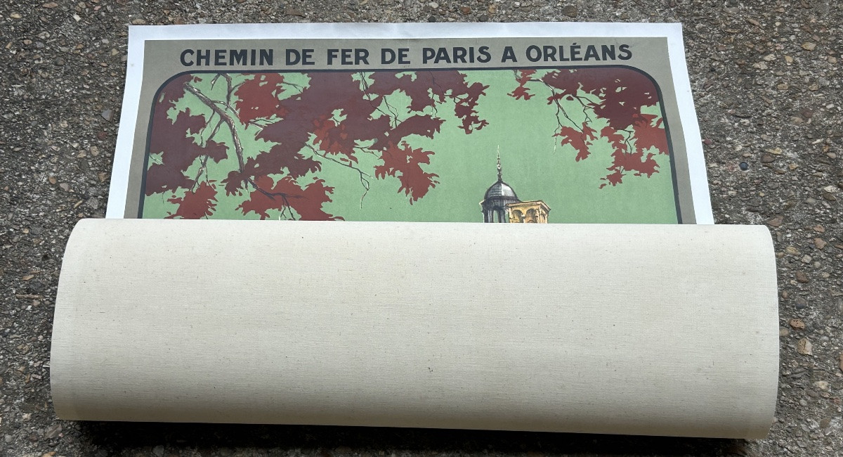 Affiche ancienne originale Château de la Loire chemin de fer Paris Orleans VALENÇAY - ALO -photo-7