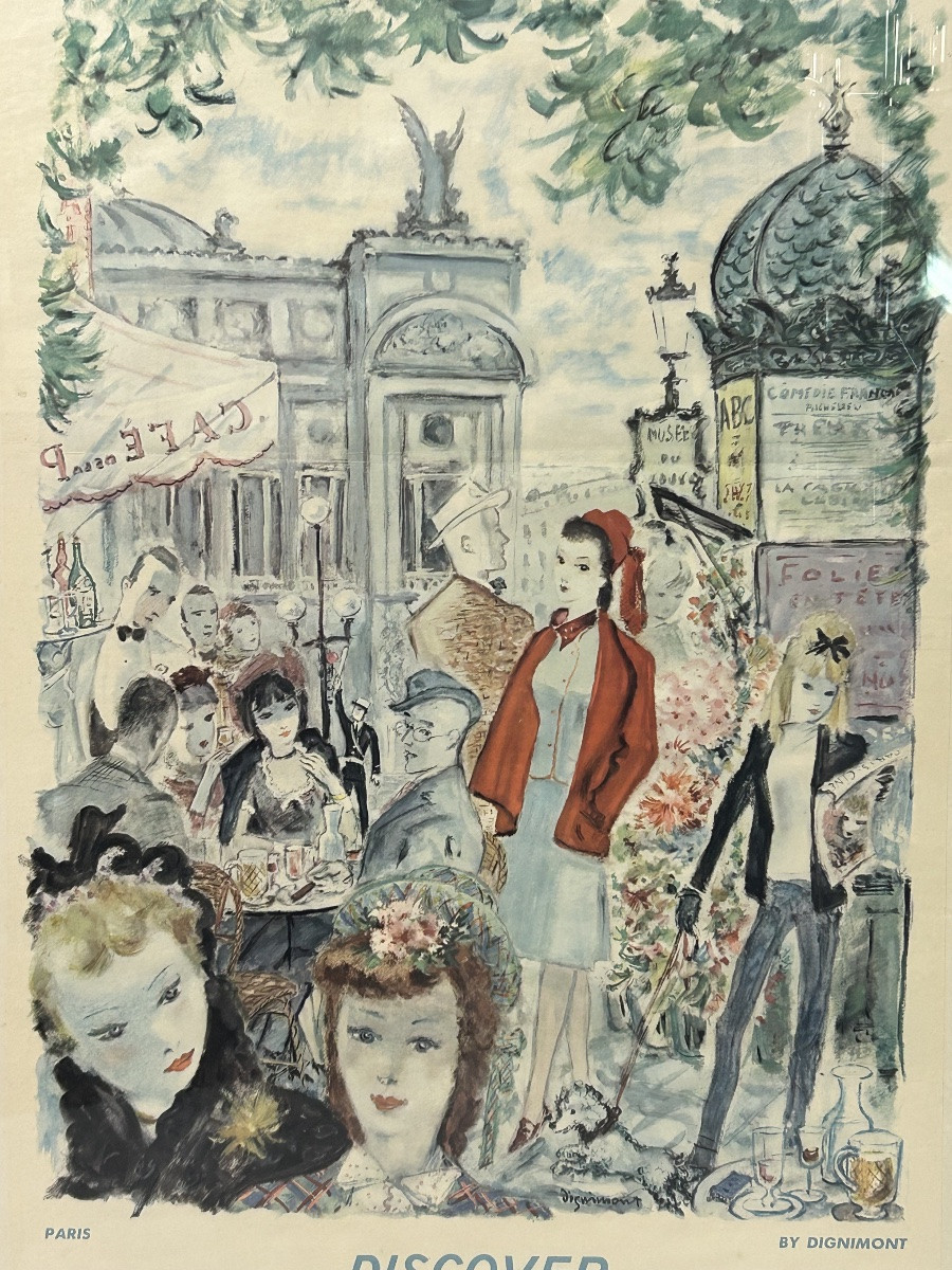 Affiche ancienne de voyage Française Paris société Nationale des Chemins de fer 1962-photo-2