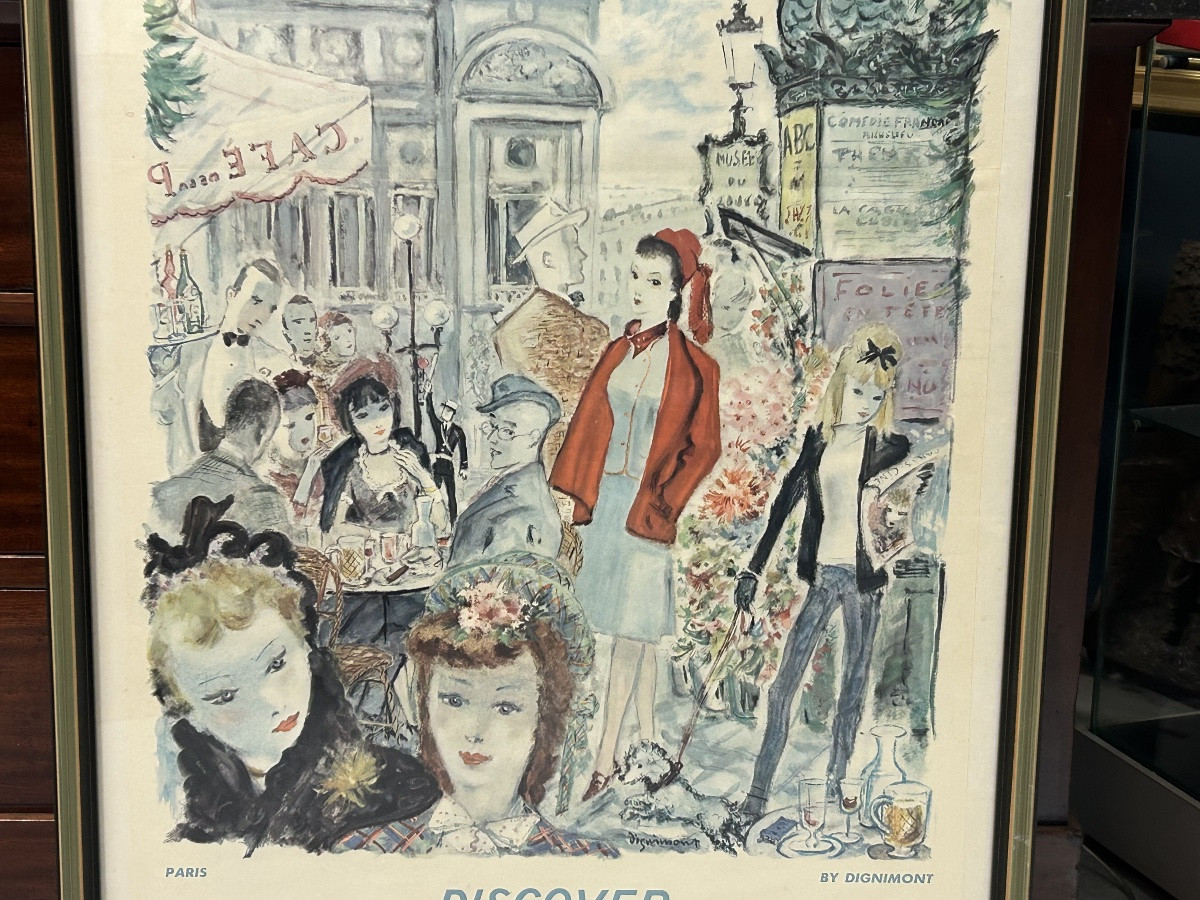 Affiche ancienne de voyage Française Paris société Nationale des Chemins de fer 1962-photo-4