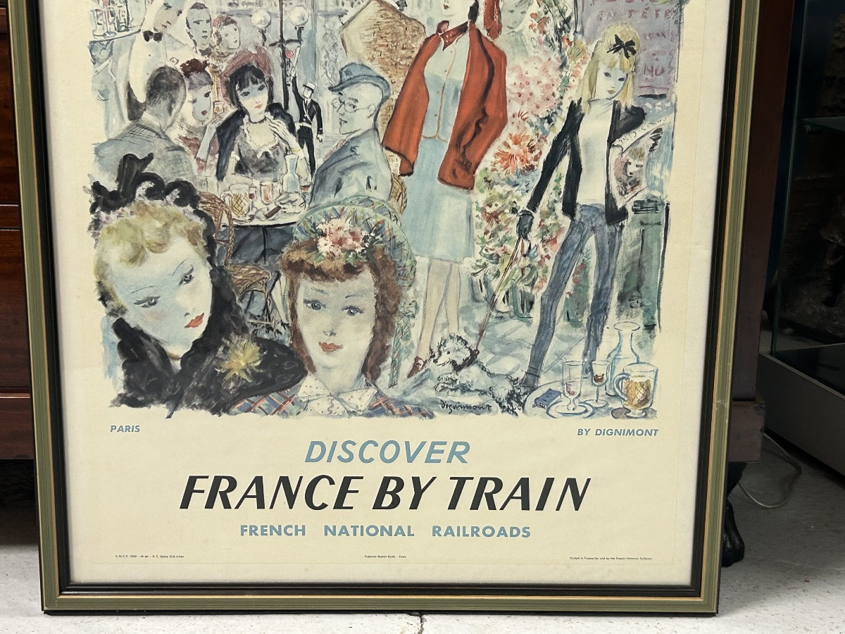 Affiche ancienne de voyage Française Paris société Nationale des Chemins de fer 1962-photo-1