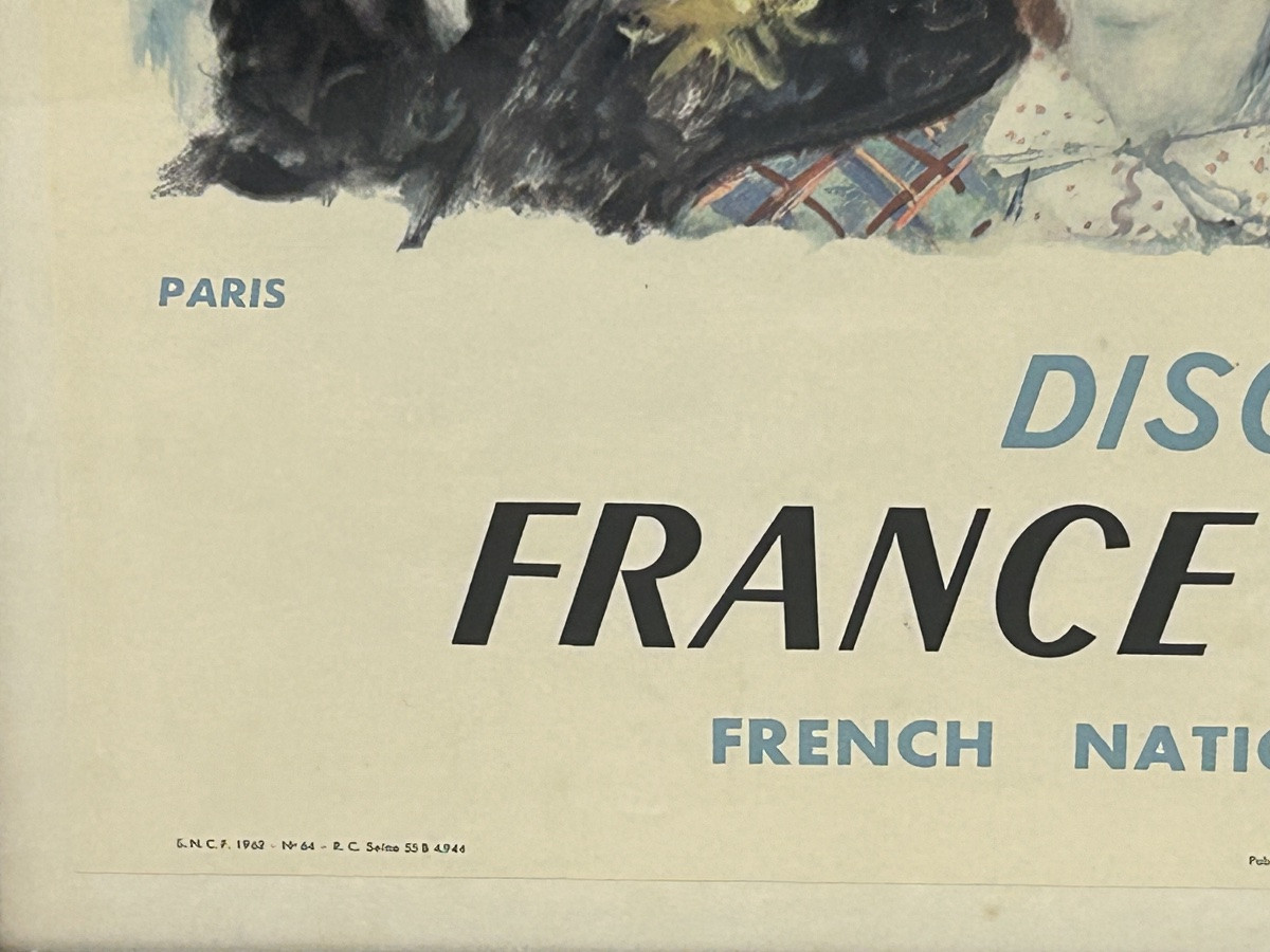Affiche ancienne de voyage Française Paris société Nationale des Chemins de fer 1962-photo-3
